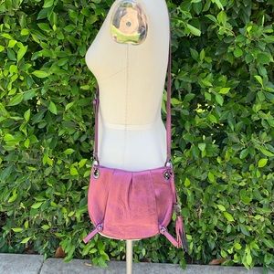 Vince Camuto Metallic Purple Leather Crossbody Bag